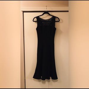 Chiffon Jeweled Black Prom Dress